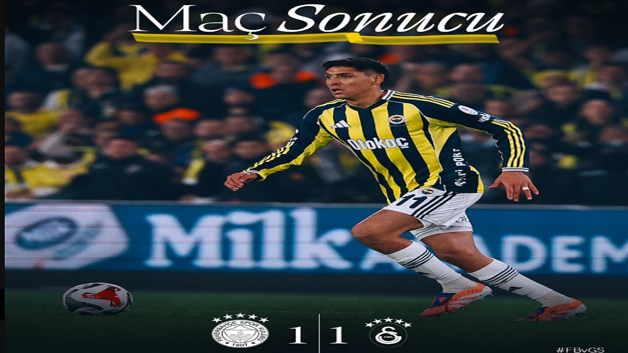 Fenerbahçe 1-1 Galatasaray maçının geniş özeti ve golleri