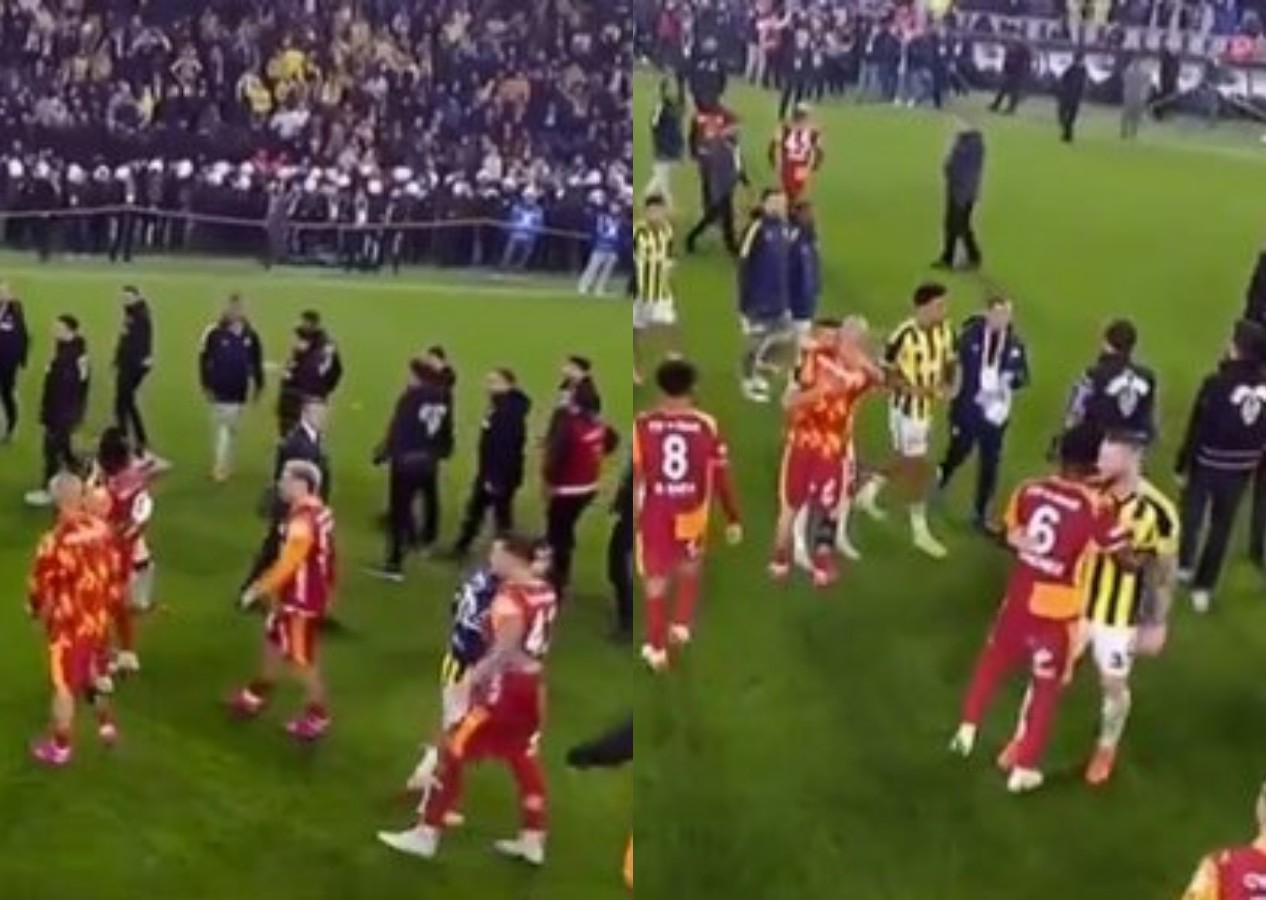 Kadıköy'de derbi bitti, iki takım oyuncuları birbirlerini tebrik etti! Maç sonu özlenen görüntüler...