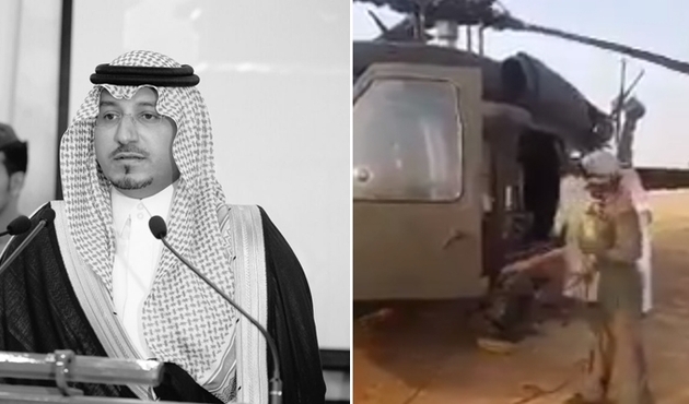 Suudi Arabistan'da içerisinde prensin olduğu helikopter düştü...