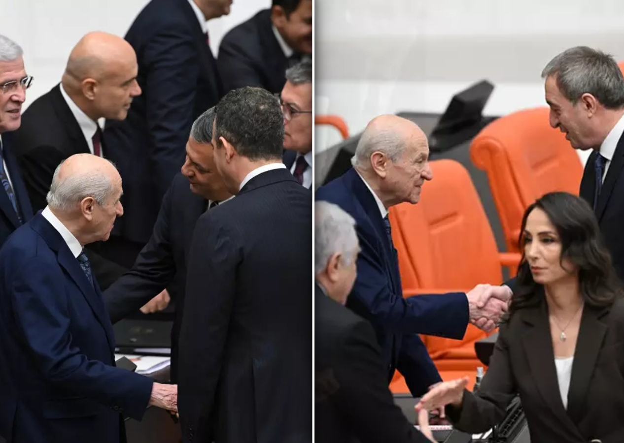Gözler bütçede, kulisler tokalaşmada! Özgür Özel ve DEM Partililer tek tek Devlet Bahçeli'nin yanına gitti!