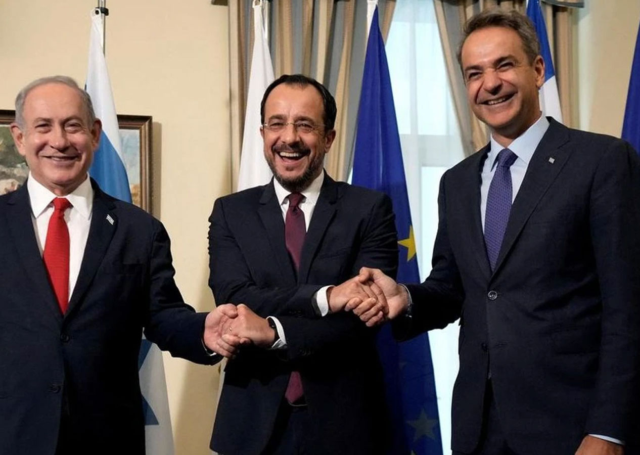 Birlikteliğin hedefi Mavi Vatan! İsrail, Yunanistan, GKRY Türkiye'yi hedef alan ortaklık kurdu