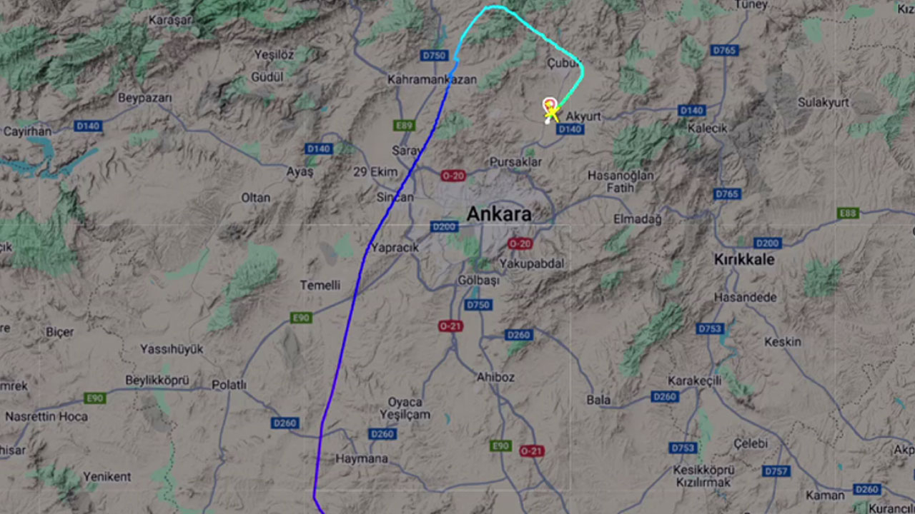 Ankara'dan kalkan özel bir jetle radar bağlantısı kesildi