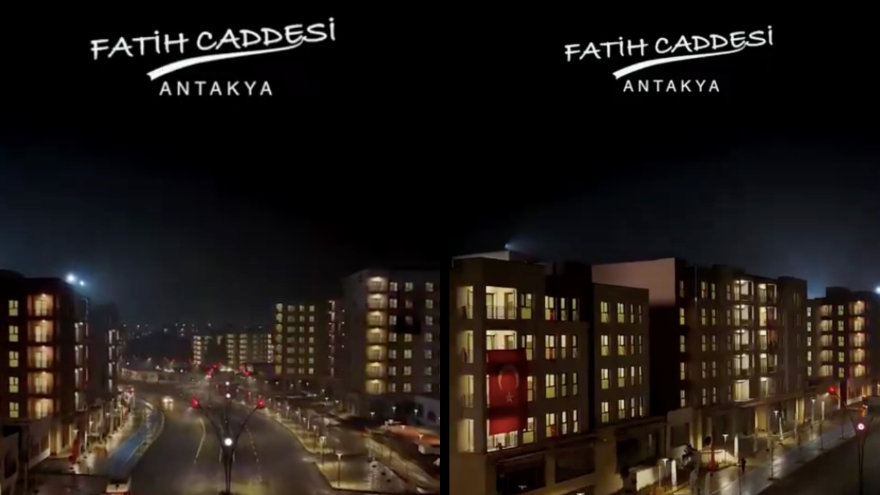 Hatay'ın yeniden doğuşu! Antakya Fatih Caddesi ışık saçıyor! Gece böyle görüntülendi