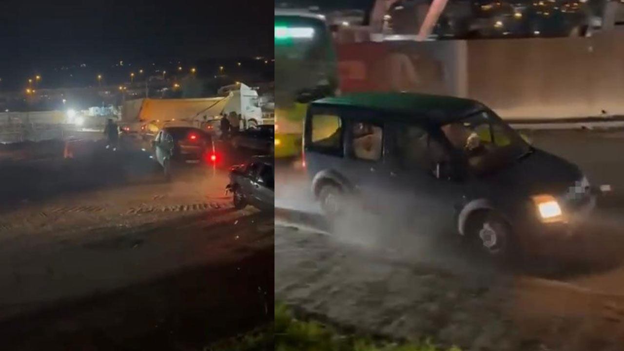 Görüntüler Kocaeli'den Öfkelenen sürücü ortalığı birbirine kattı