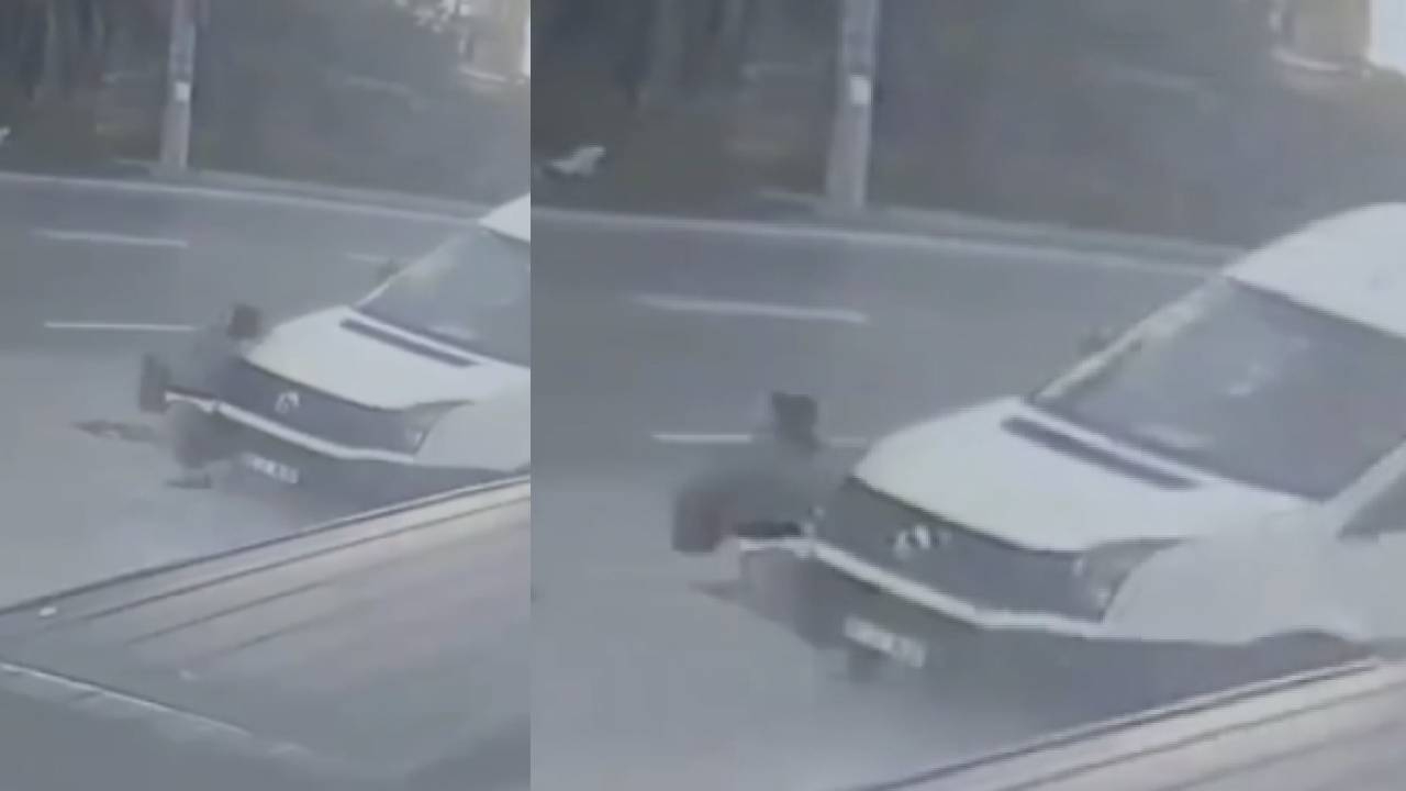 Trabzon’da dehşet anları... Servis minibüsü kadına çarptı, metrelerce sürükledi