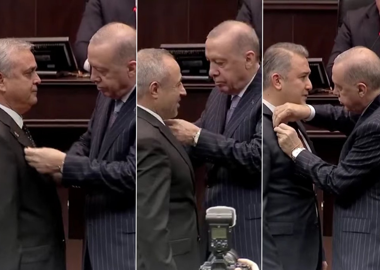 Partilerinden istifa eden 3 milletvekili AK Parti’ye katıldı, rozetleri Cumhurbaşkanı Erdoğan bizzat taktı