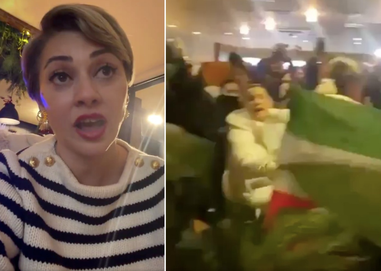 Feyza Altun şakır şakır Farsça konuşup Pehlevi yanlısı provokasyonu tetikledi! İran Konsolosluğu önündeki eylem engellendi: Mossad'ın köpekleri!