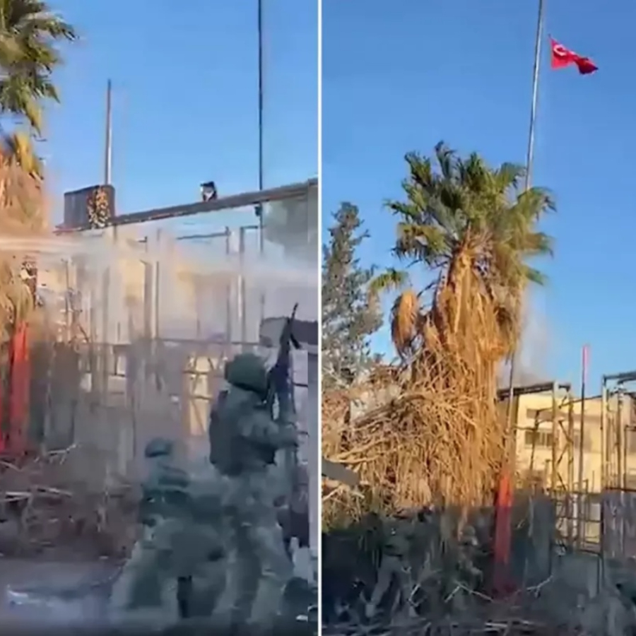 Nusaybin-Kamışlı sınırındaki alçaklığa tokat: Mehmetçik şanlı Türk bayrağını yeniden göndere çekti