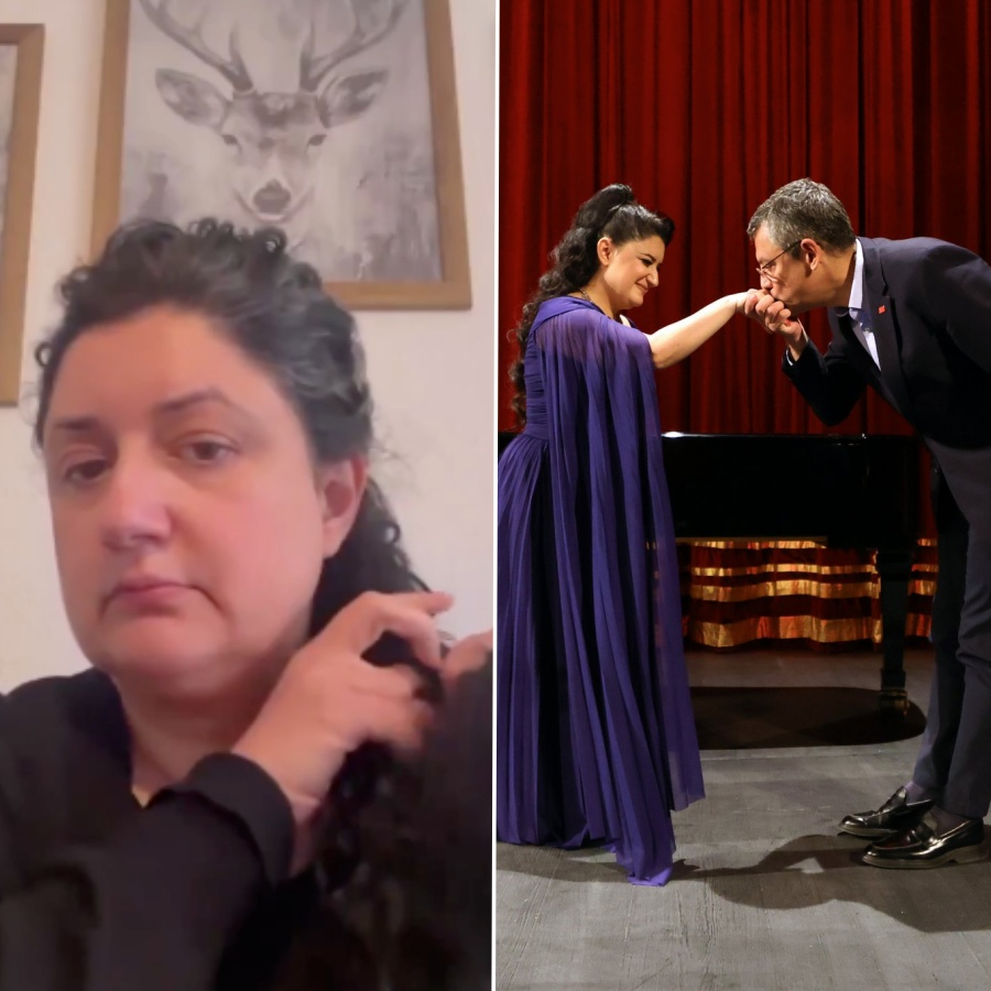 Özgür Özel'in elini öptüğü opera sanatçısı Pervin Chakar'a bakın! YPG'ye destek için saçlarını ördü...