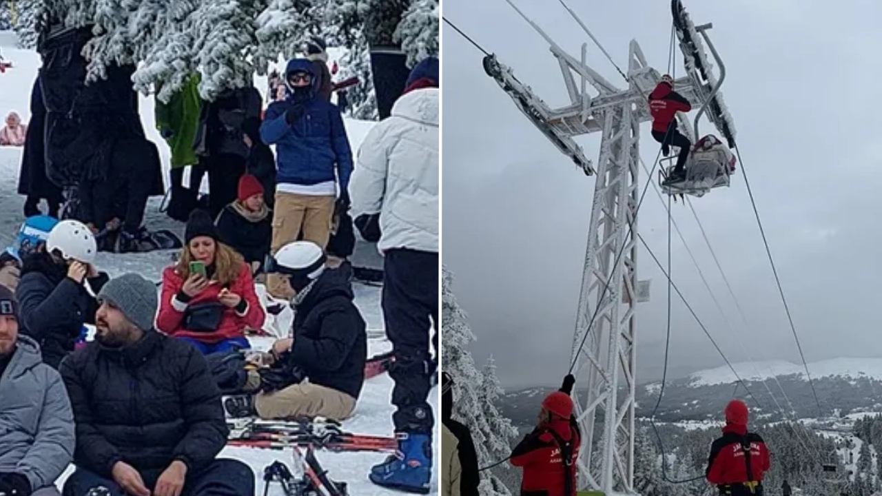 Uludağ'da can pazarı! Telesiyej arızalandı: 60 tatilci havada asılı kaldı! 52 kişi kurtarıldı, 8'i için zamanla yarış...