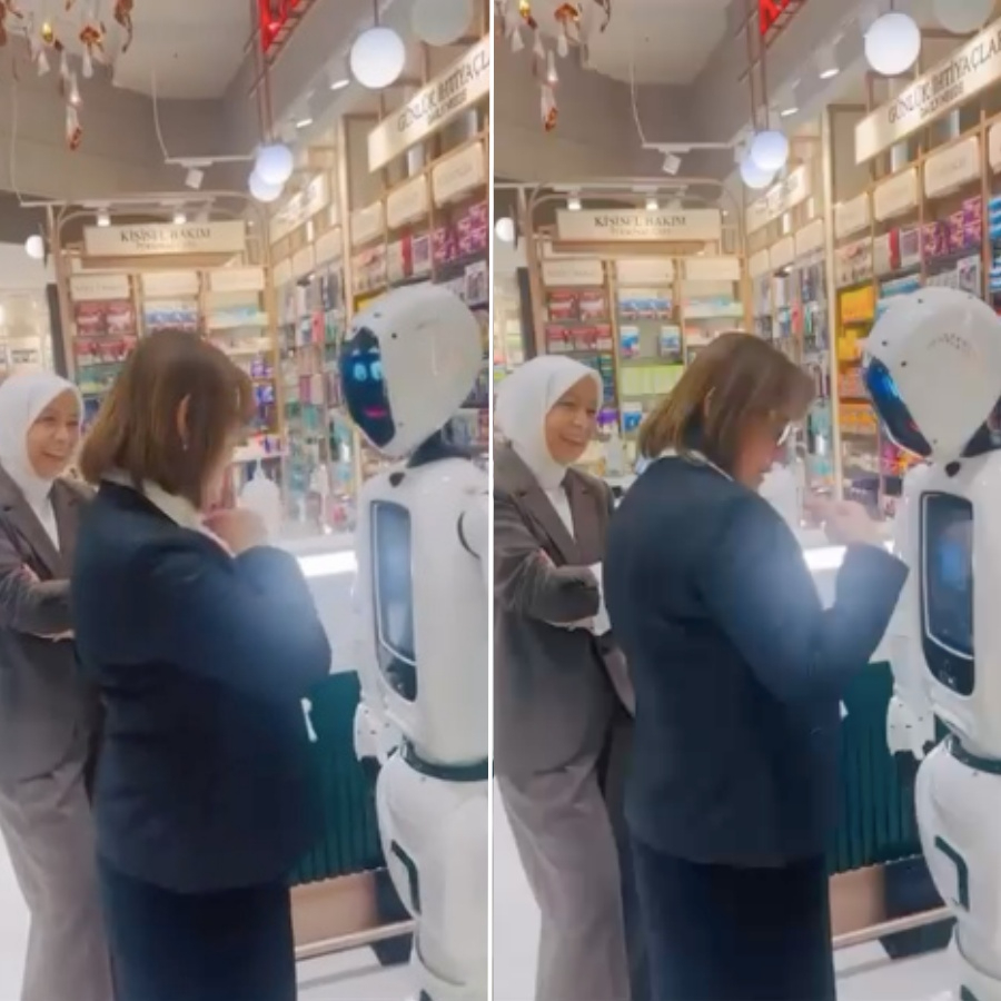 Gaziantep Büyükşehir Belediye Başkanı Fatma Şahin'den insansı robota 'Antep işi' dersi! Robot bile "Helal olsun" dedi!