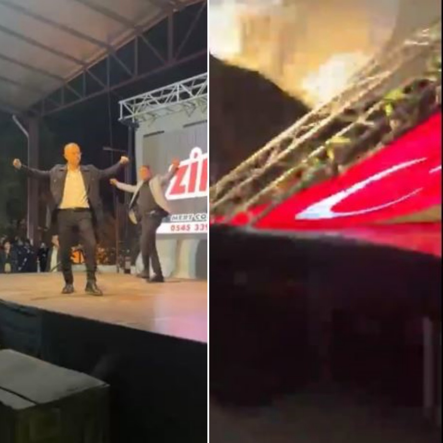 Facia geliyorum dedi... Kuyucak Belediye Başkanı zeybek oynarken sahne üstüne çöktü! Son anda kurtuldu...