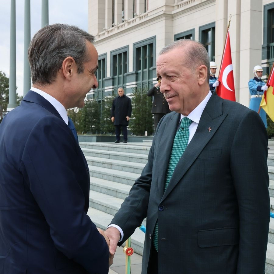 Cumhurbaşkanı Erdoğan, Kiryakos Miçotakis'i kabul etti