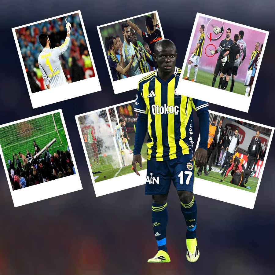 Trabzonspor-Fenerbahçe maçlarında sahaya atılan maddeler