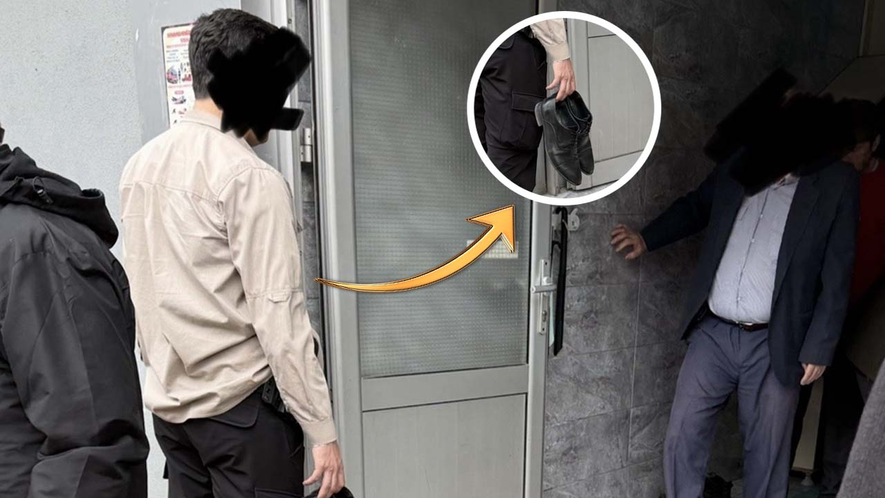 Karabük'ün Yenice ilçesinden şaşırtan görüntü! Kaymakam polise ayakkabısını mı taşıttı?