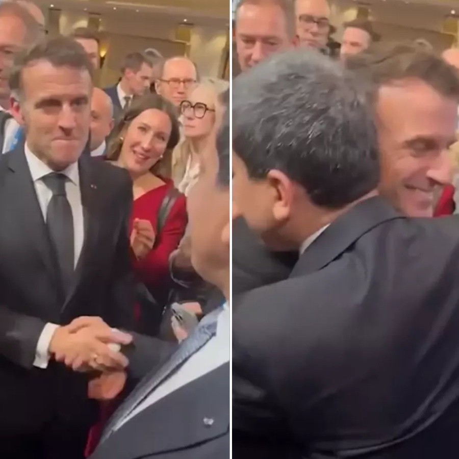 Münih'te skandal kucaklaşma: Macron terör elebaşı Mazlum Abdi ile bir arada! Samimiyet çabası dikkat çekti