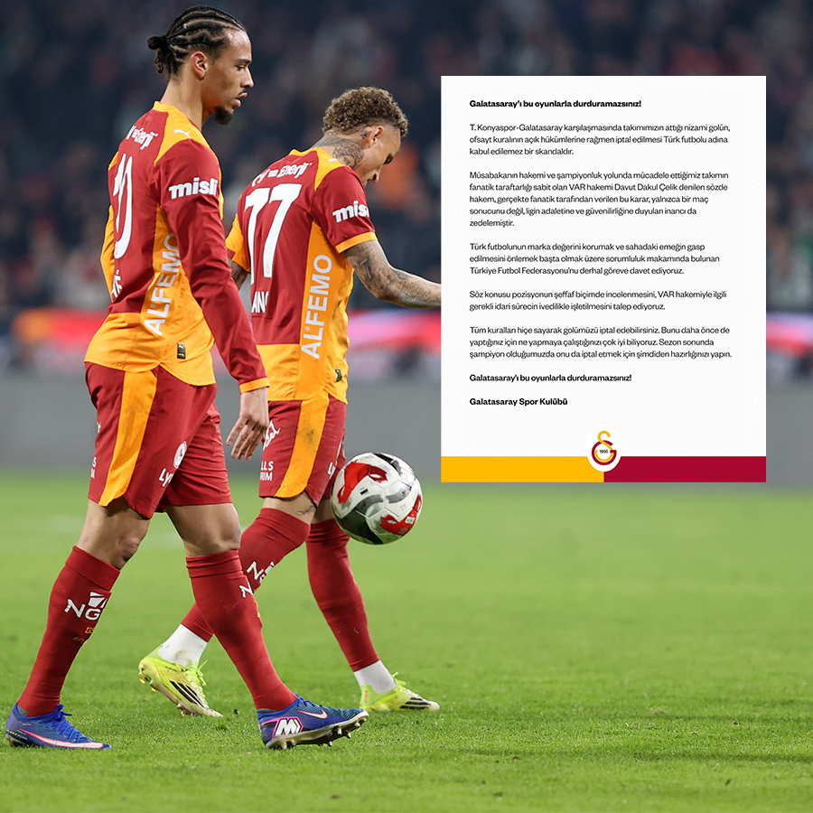 Galatasaray'dan Konyaspor maçı sonrası sert açıklama