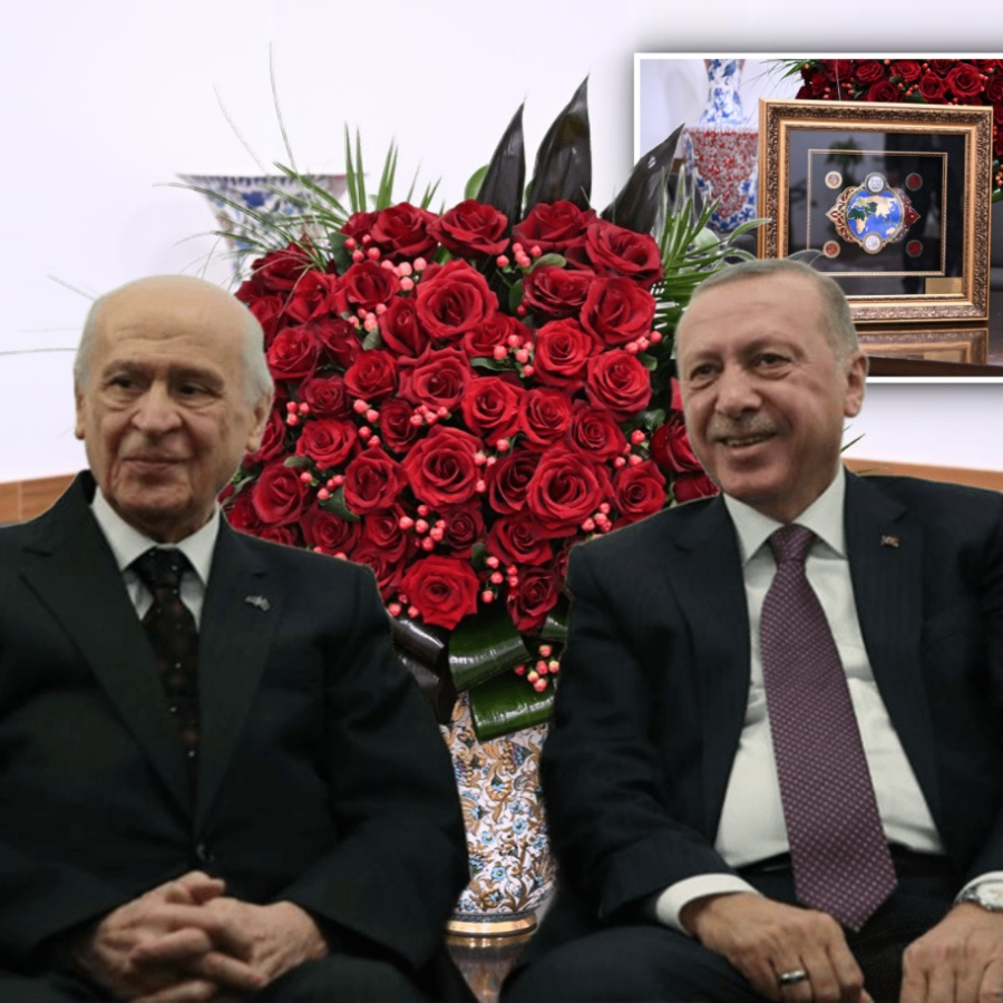 Her detayı bir mesaj! Bahçeli'nin Cumhurbaşkanı Erdoğan'a doğum günü için gönderdiği tablonun sırrı...