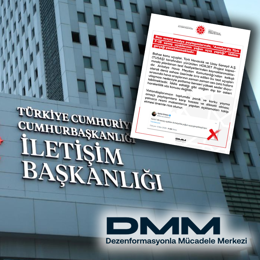 DMM'den "Antalya’da Türk F-16 savaş uçaklarının yoğun uçuş yaptığı" iddiası için açıklama: "Panik ve korku yayma amaçlı paylaşımlara dikkat"