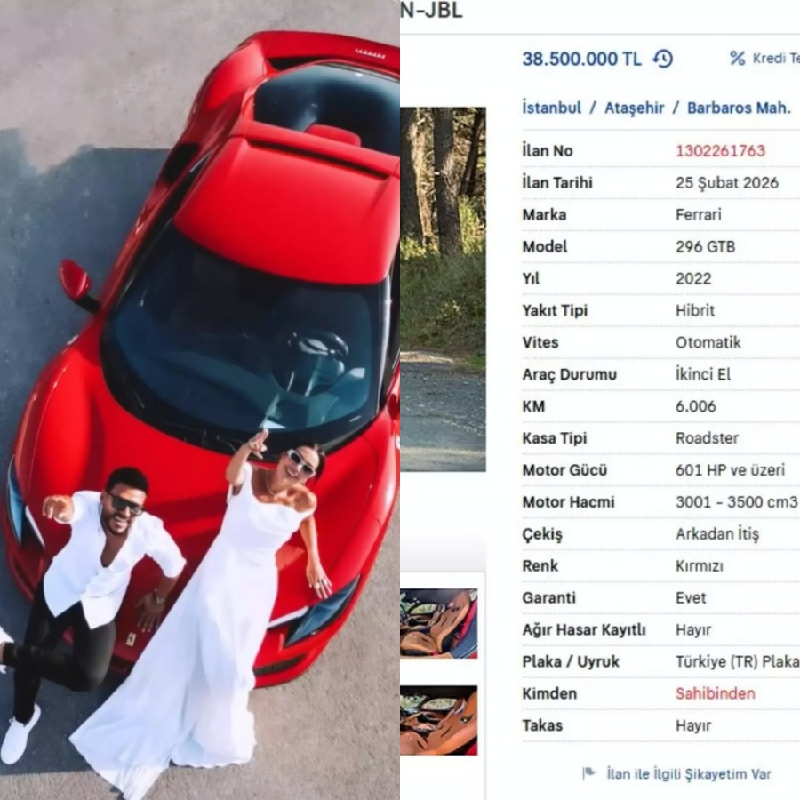 Dilan Polat ve Engin Polat'ın meşhur kırmızı Ferrari'si satışa çıktı: Fiyatı dudak uçuklattı