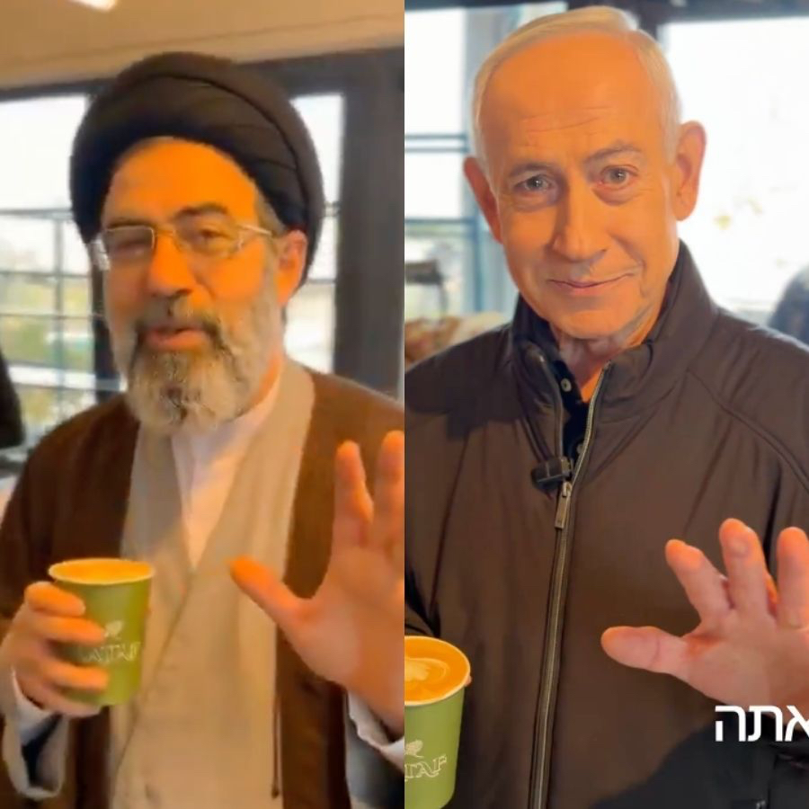 Yapay zeka furyası! Netanyahu'nun kahvecideki videosuna Hamaney'i koydular