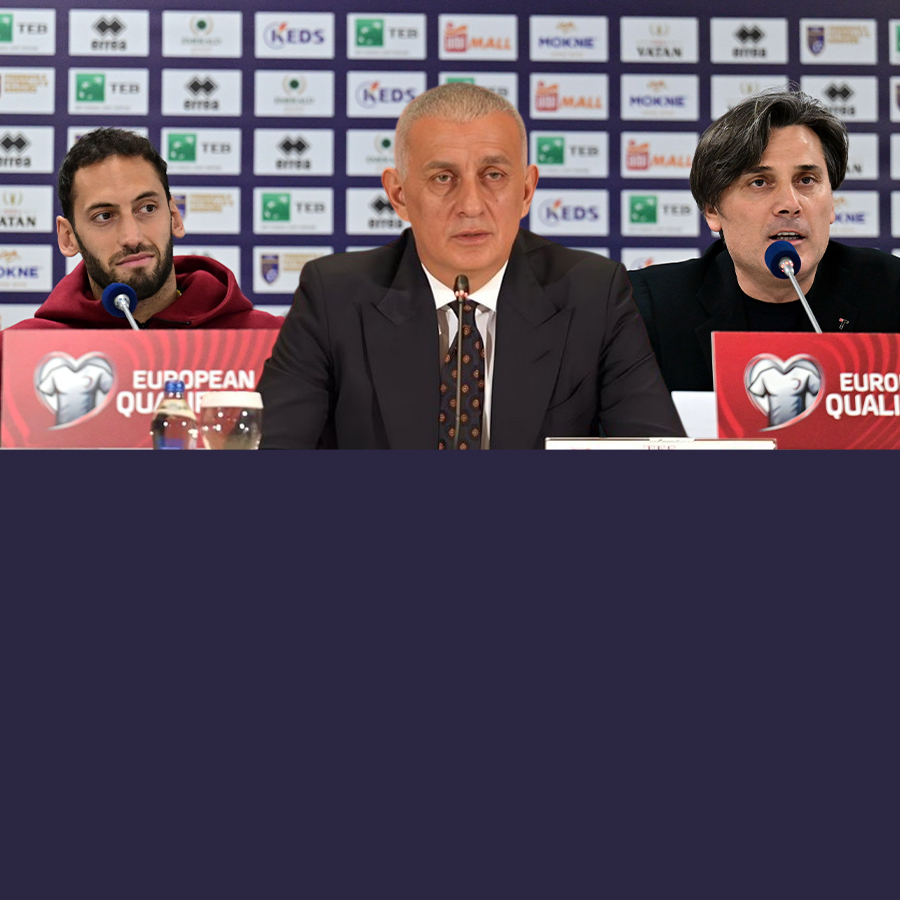 Montella ile Hakan Çalhanoğlu, basın toplantısı düzenledi