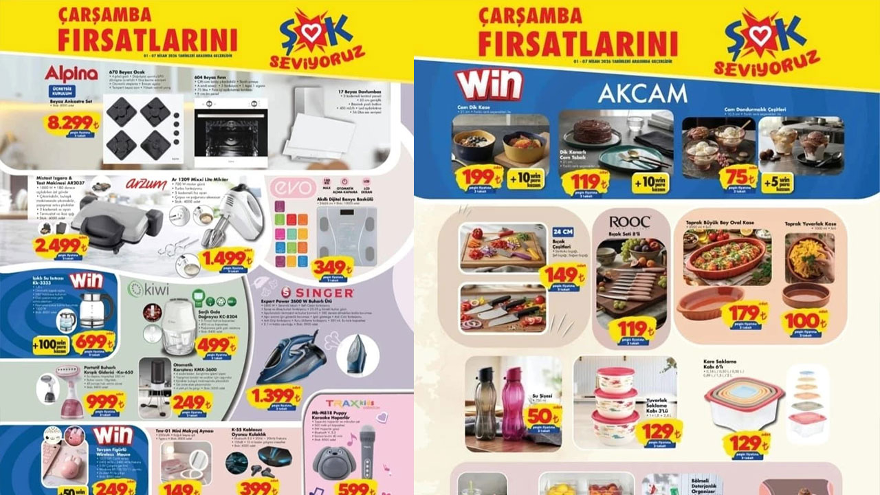 ŞOK 1 Nisan 2026 Çarşamba aktüel ürünler kataloğu yayımlandı!
