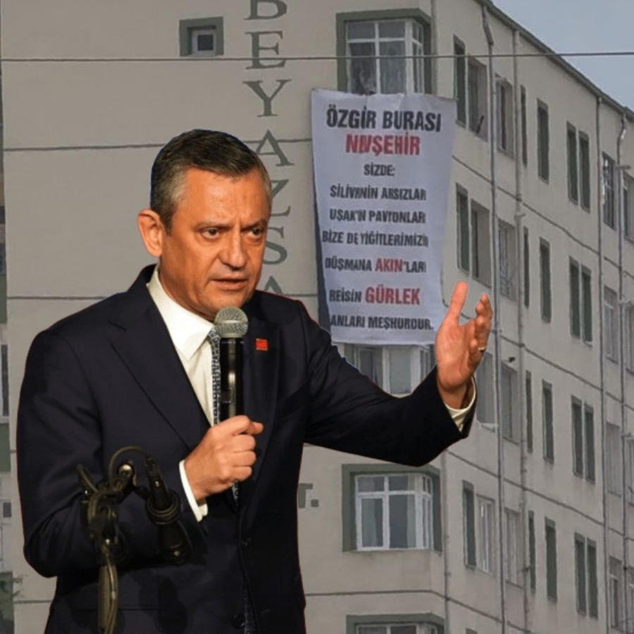 Özgür Özel'e Nevşehir'de pankart şoku! Gördüğü manzara karşısında küplere bindi: Yolsuzluk ve pavyon göndermesi