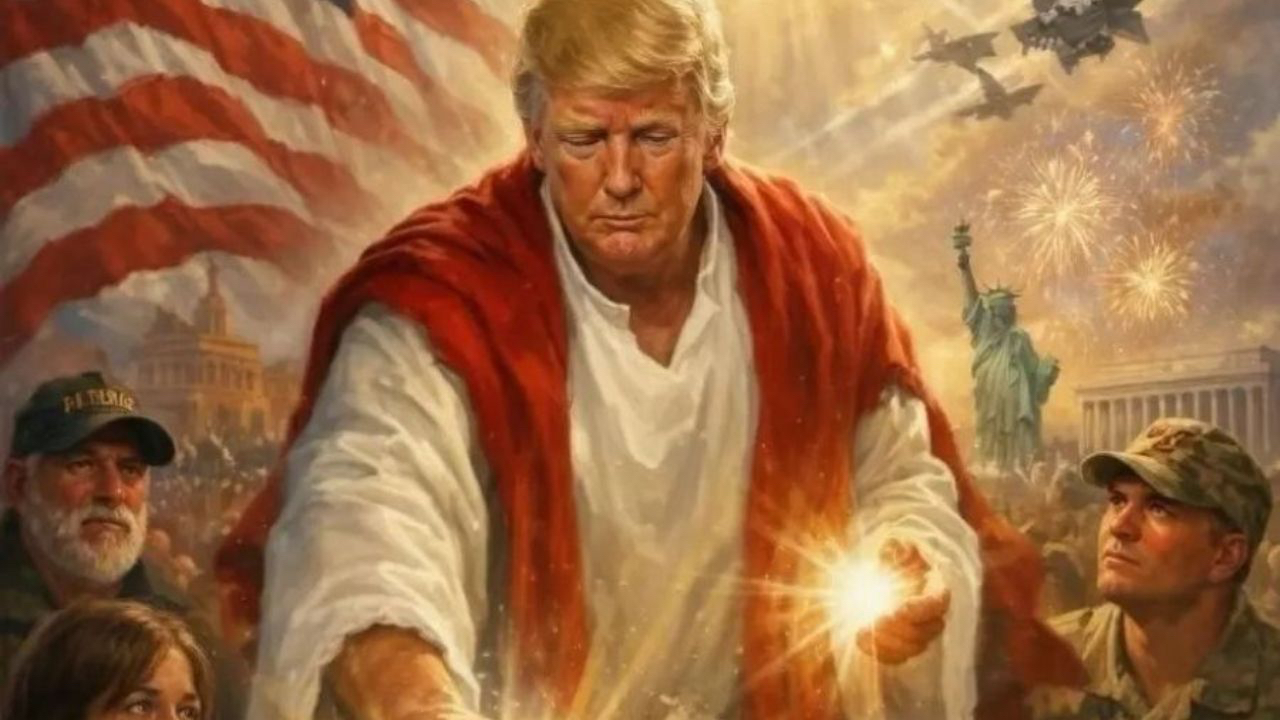 Trump'ın yeni paylaşımı! Kendisini Hz. İsa'nın yerine koydu