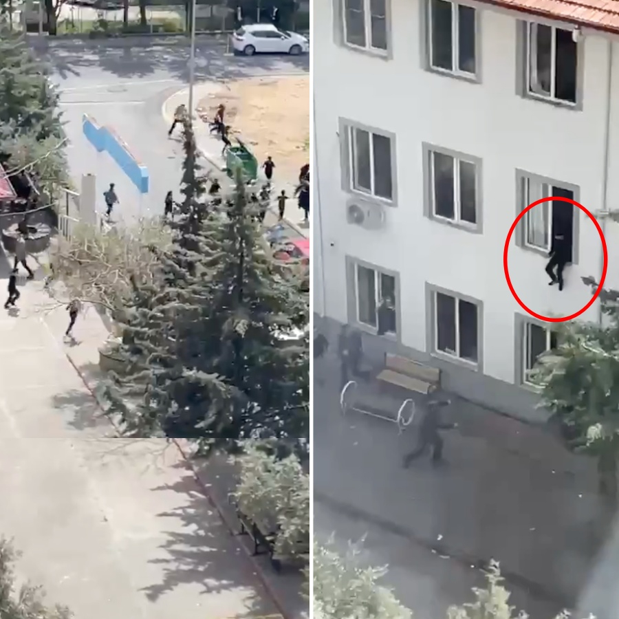 Kahramanmaraş'ta okulda can pazarı! Cephanelikle gelen öğrenciden katliam girişimi! Öğrencilerin pencereden atlayarak kaçış anları kamerada