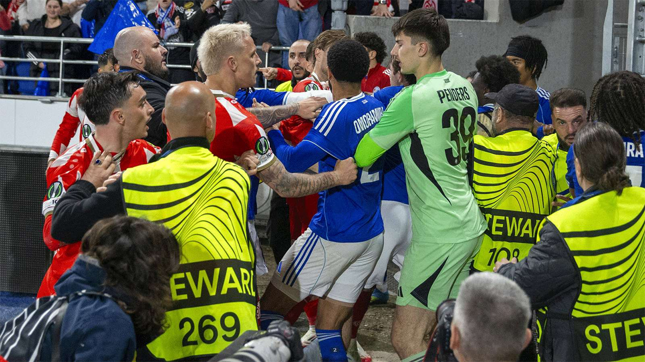 Strasbourg-Mainz 05 maçında kavga çıktı