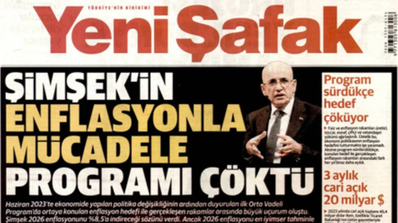 Mehmet Şimşek karnesi çıkardılar! Yeni Şafak’tan dikkat çeken manşet, önce faize şimdi de Bakan’a eleştiri
