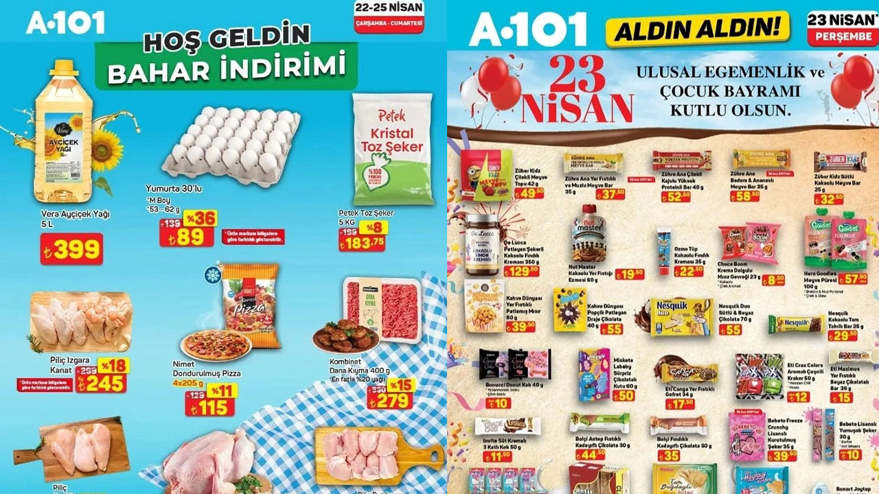 A101 “Hoş Geldin Bahar İndirimi” kataloğu yayımlandı! Ayçiçek yağı, yumurta, toz şeker, dana kıyma, beyaz et ve sebze-meyvede indirim