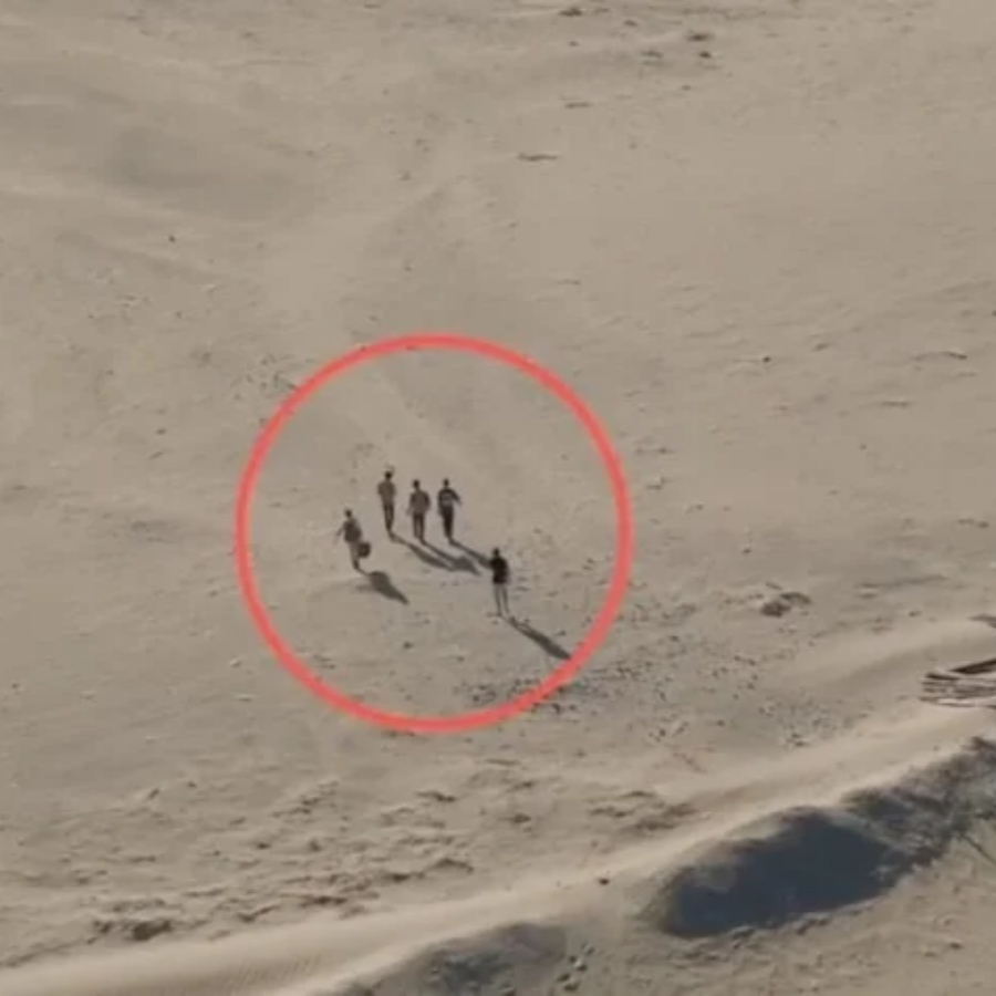Drone'la kaçak hacı avı: İzinsiz girmeye çalışan 5 kişi yakalandı! Saniye saniye kamerada...