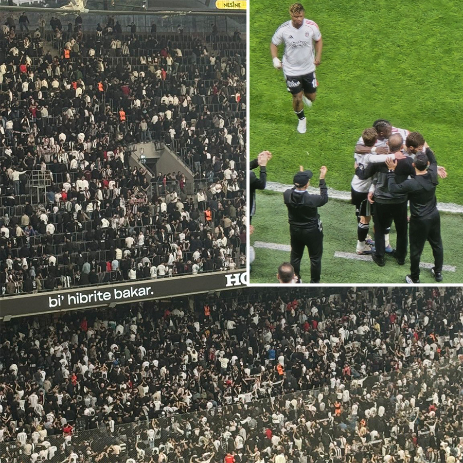 Beşiktaşlı taraftarlar sahaya sırtını döndü