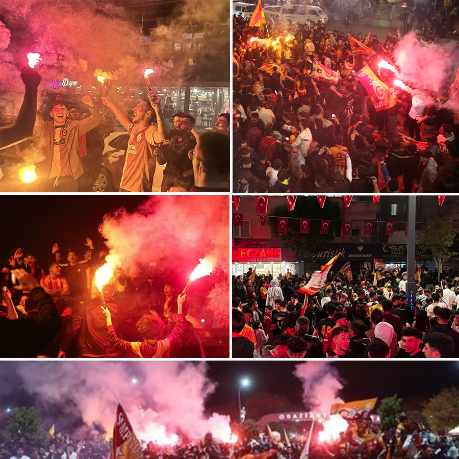 Galatasaraylıların şampiyonluk kutlamasından kareler
