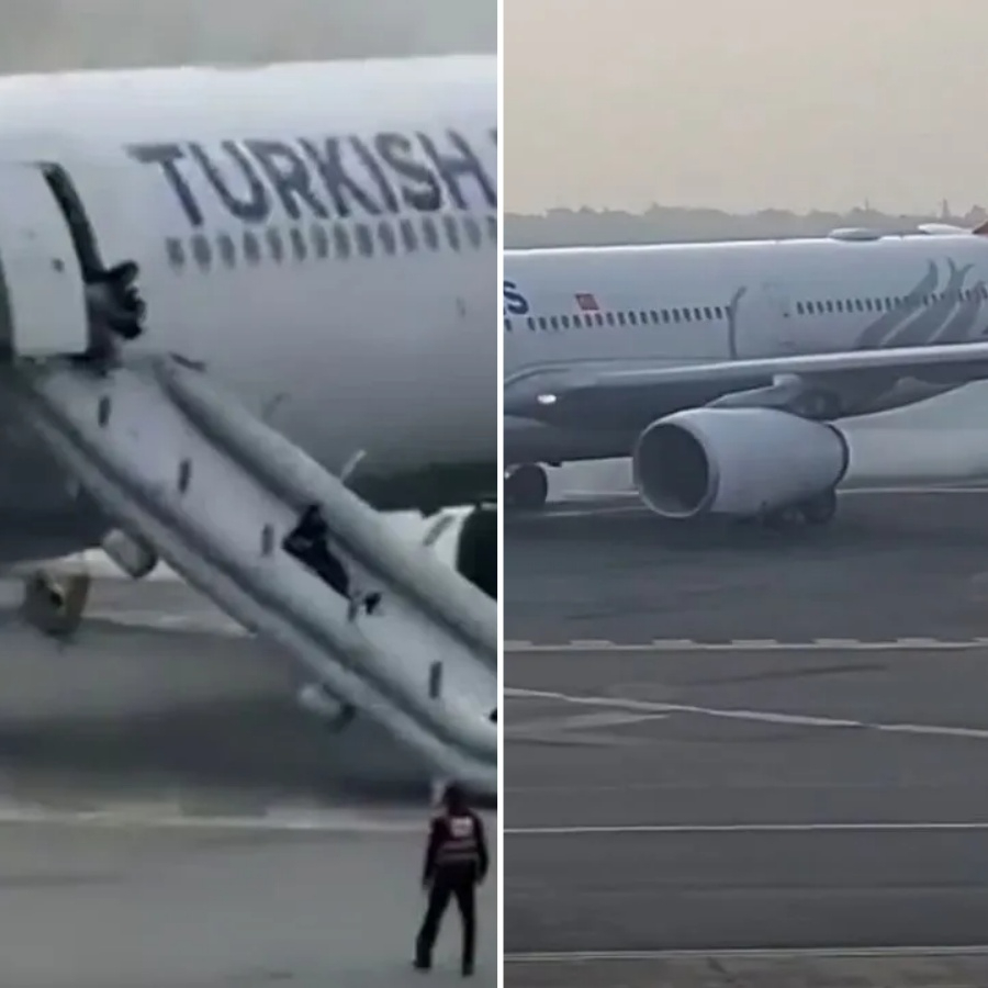Nepal'de THY uçağında tahliye paniği: İniş takımlarından dumanlar yükseldi!