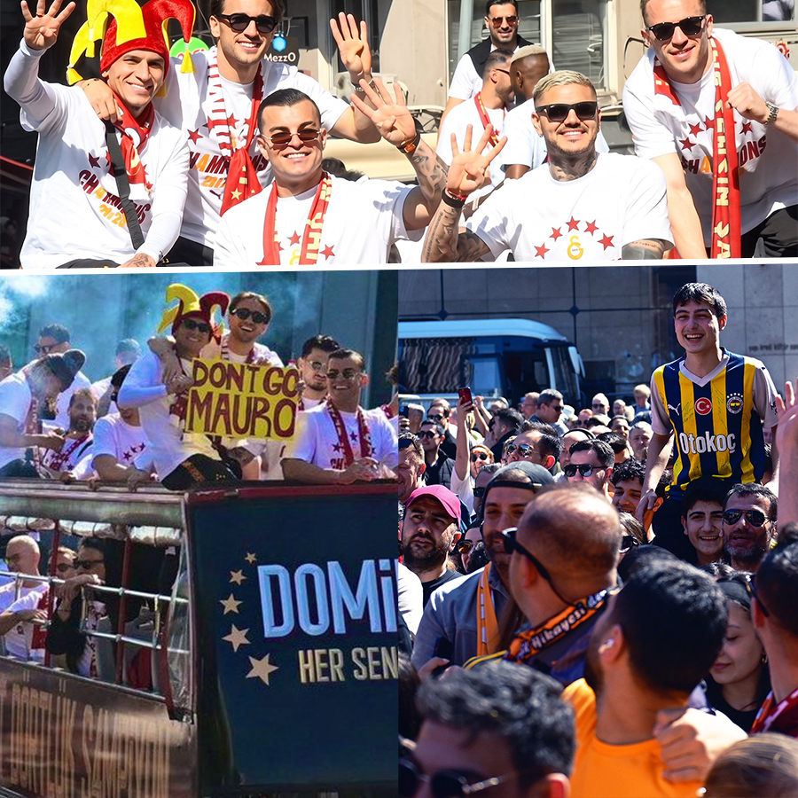 Galatasaray'ın şampiyonluk turundan kareler