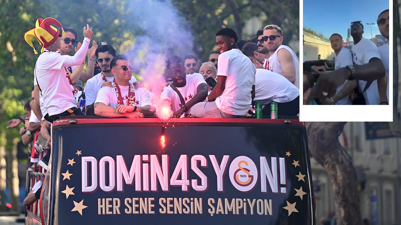 Galatasaraylı futbolcular az kalsın tünele çarpıyordu