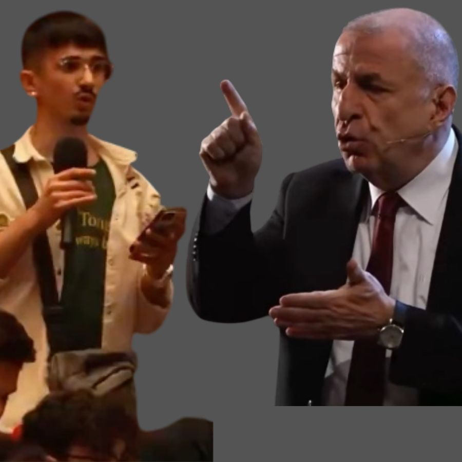 Ümit Özdağ kendisine soru sormak isteyen genci zorbaladı! 'Öyle soru sorulmaz' diye ders verdi...