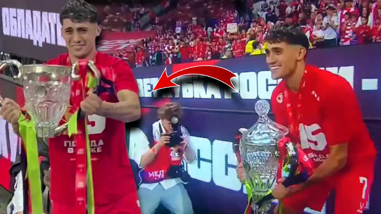 Şampiyonluk kutlamasına damga vuran an! Futbolcu kupayı parçaladı, tüm stat şaşkına döndü