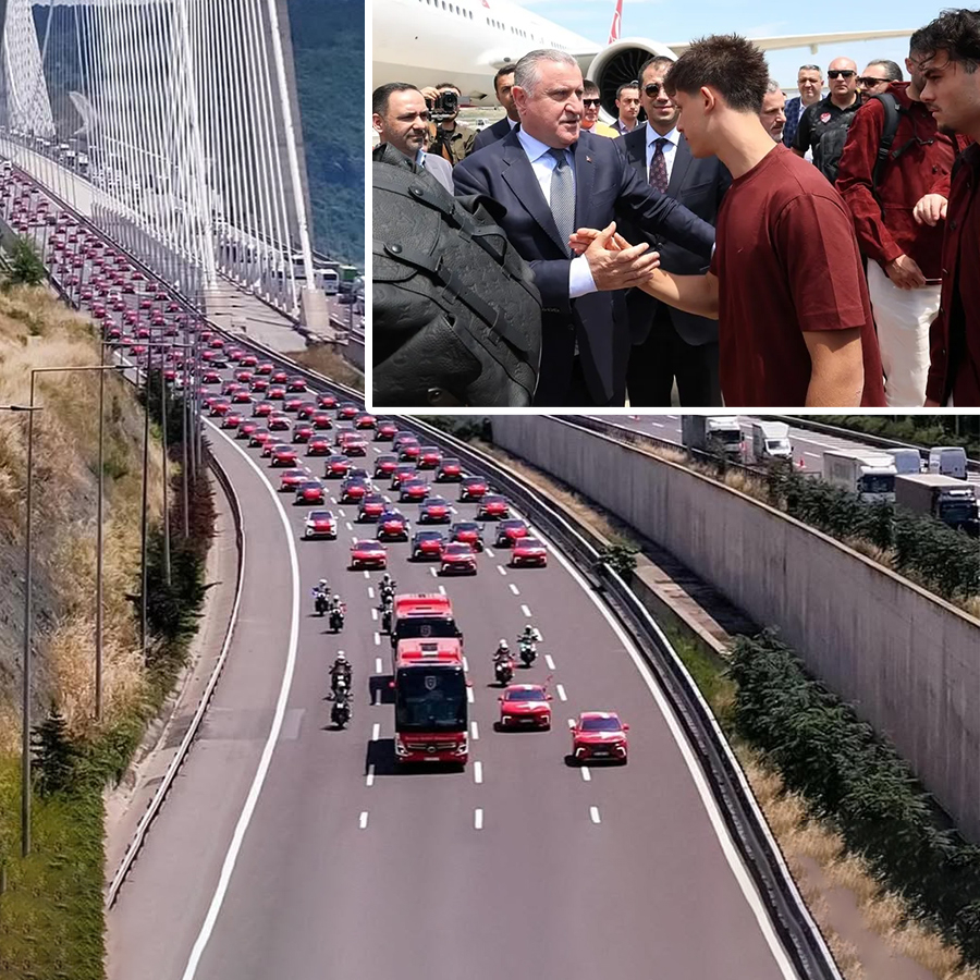 Milliler, Dünya Kupası'na TOGG konvoyuyla uğurlandı