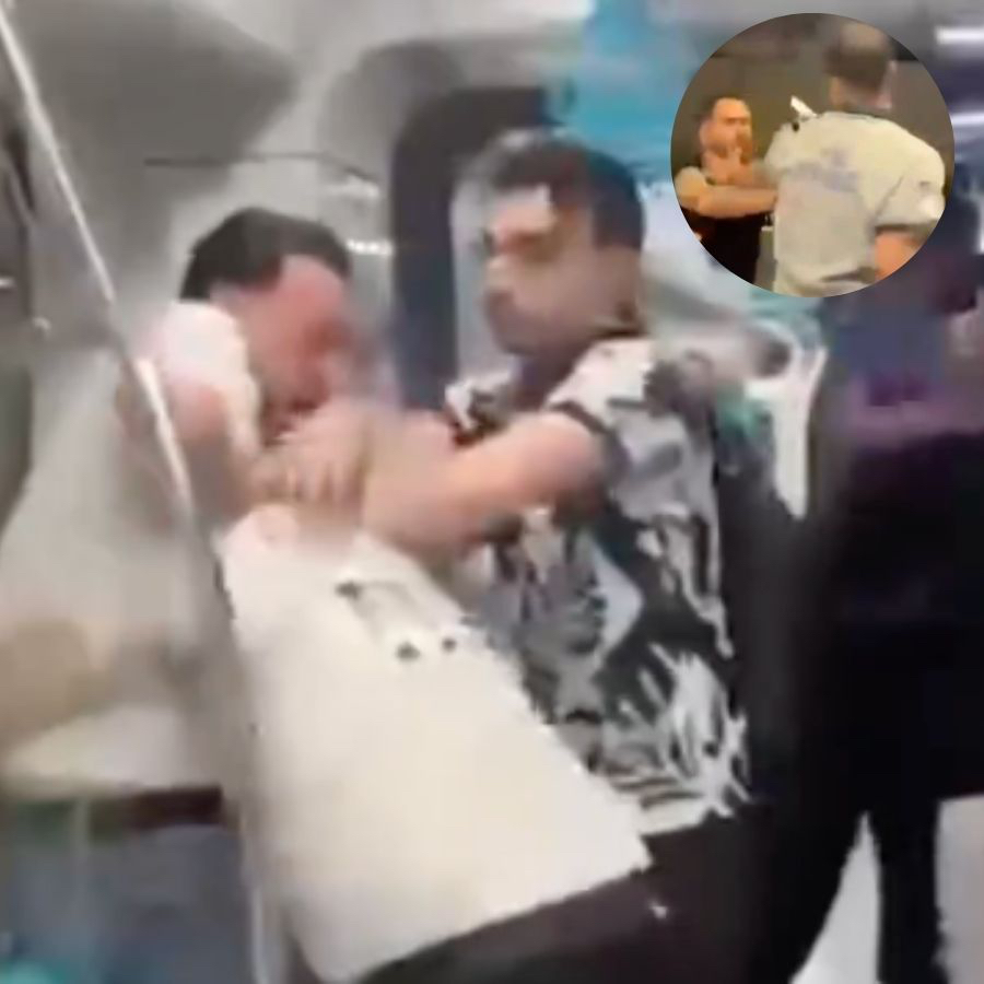 Marmaray ringe döndü! Kavgayı ayırmaya çalışan güvenliğe yumruk attı: Meydan dayağı yedi