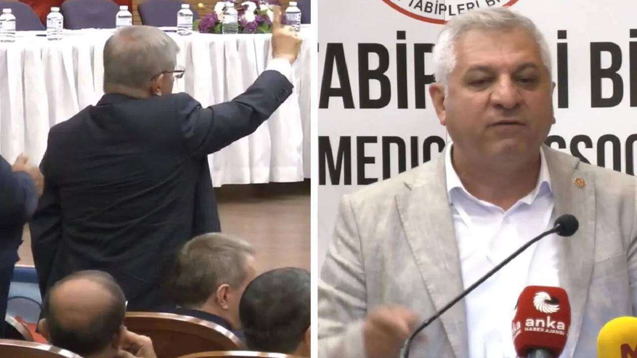 TTB kongresinde tansiyon yükseldi! İşte Ahmet Davutoğlu'nun çileden çıktığı anlar