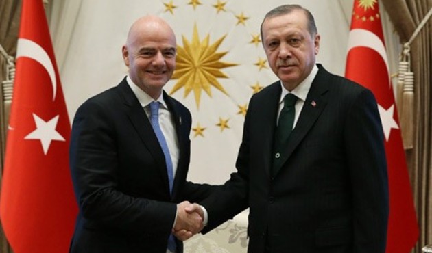 Cumhurbaşkanı Erdoğan, Infantino'yu kabul etti! / VİDEO