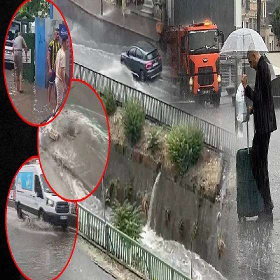 İstanbul'da şiddetli sağanak! Bir yağmurda daha sınıfta kaldı: Caddeler göle döndü