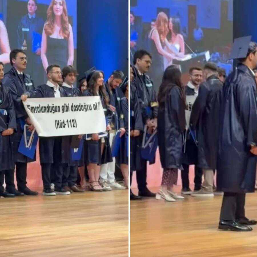 Yeditepe Üniversitesi mezuniyet töreninde rezalet! "Emrolunduğun gibi dosdoğru ol" ayetini hazmedemeyip etten duvar ördüler!