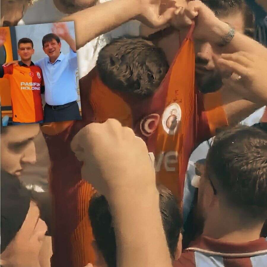 Havalimanında zorla forması çıkarılan Galatasaray taraftarının gönlü alındı! Salah yazılı forma hediye edildi