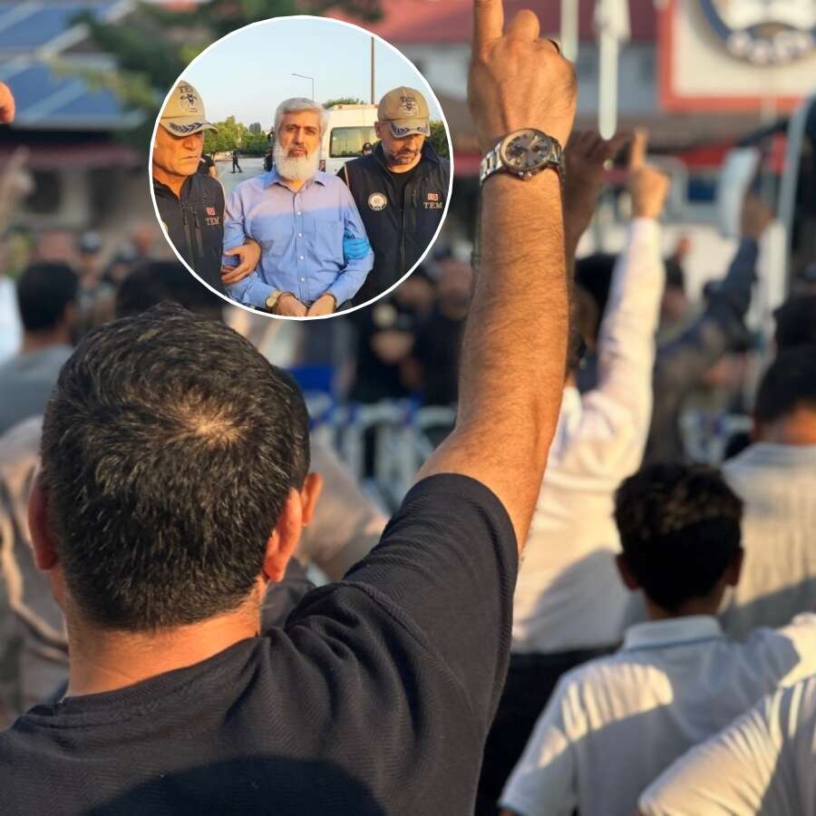 Alihan Kuriş'ten sonra şimdi de Kuytulcular! Alparslan Kuytul gözaltına alınında emniyet önünde gösteri şovu