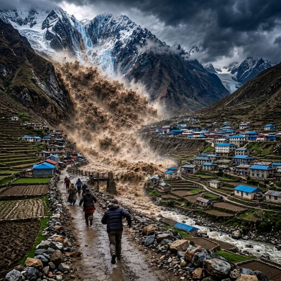 Tibet'te baraj patladı, devasa su kütlesi Nepal'e ilerliyor! Halka acil tahliye uyarısı: Yükseklere kaçın!
